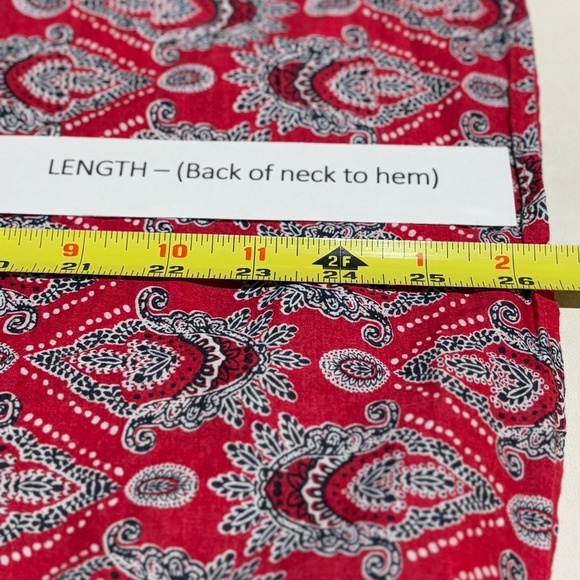 Talbots Womens 3/4 Sleeve Button Down Tunic Shirt 2X Paisley Breathable Boho - Picture 12 of 12